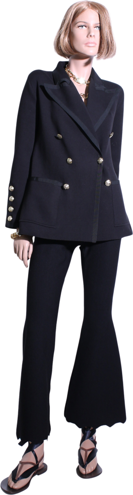 primavera--estate-2026-outfits-num5-of-43-material-cotone-stretch-viscosa-stretchcotone-description-art-2611-blazer-doppio-petto-in-maglia-forma-sagomata-bordi-canetè-bottoni-oro-art-2627-pantaloni-a